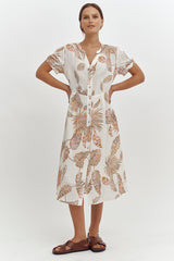 RIZLENE LEAF PRINT DRESS