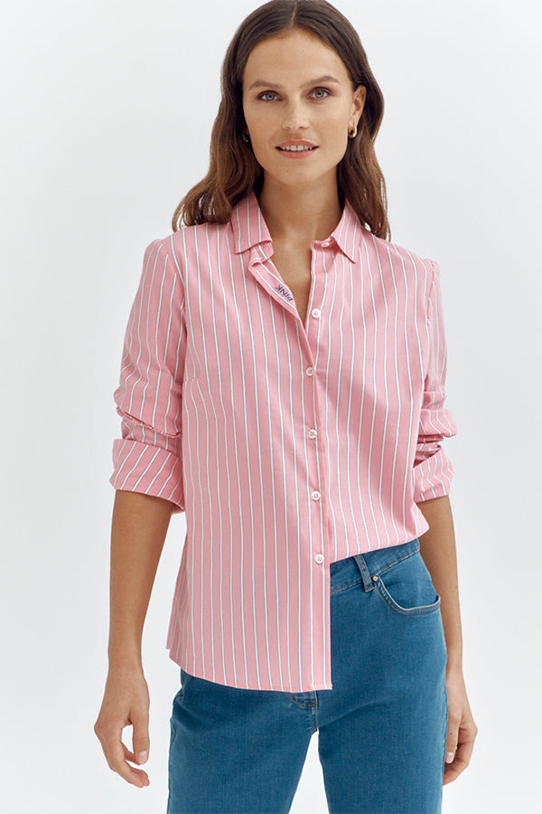 CYCLAMEN PINK STRIPED SHIRT