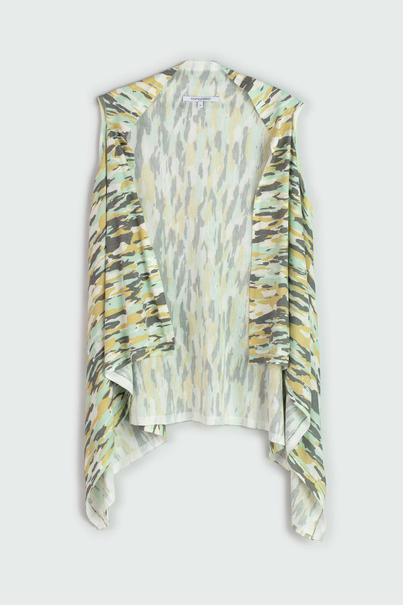 SLEEVELESS PRINTED KNIT VEST