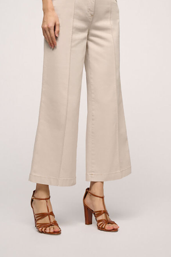 ACRONIMO BEIGE PALAZZO JEANS