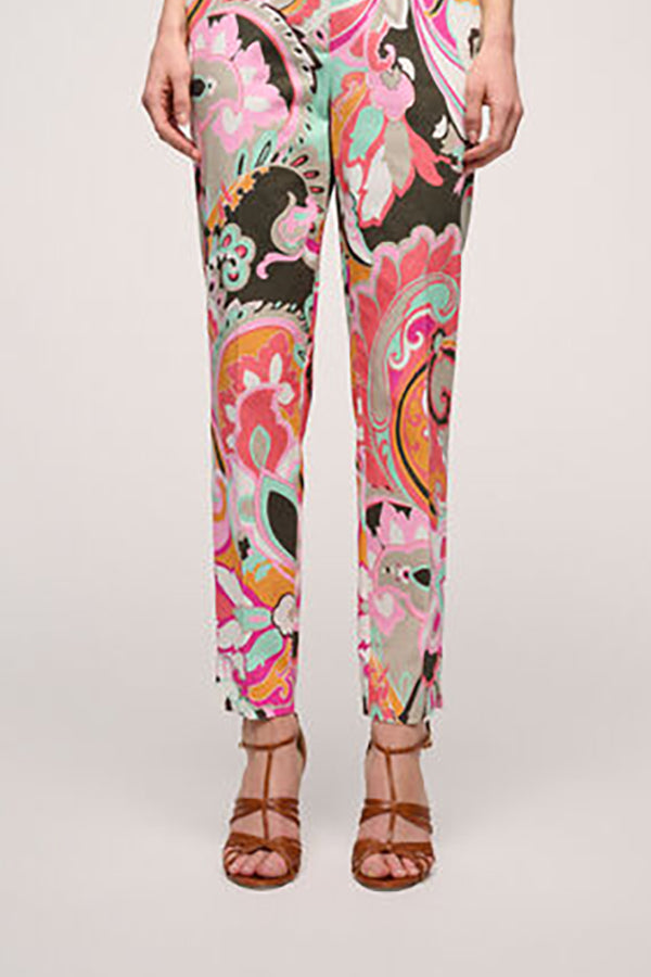 ADUNATA MULTICOLOR PAISLEY CAPRI TROUSERS