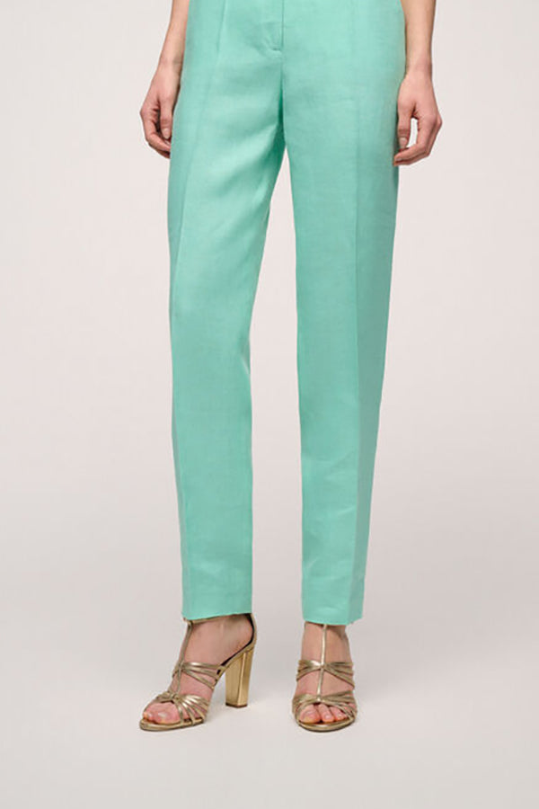 ALEX TURQUOISE LINEN TROUSERS