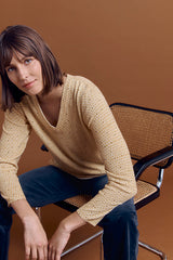 ALVEOLE WOOL AND CASHMERE V-NECK JUMPER