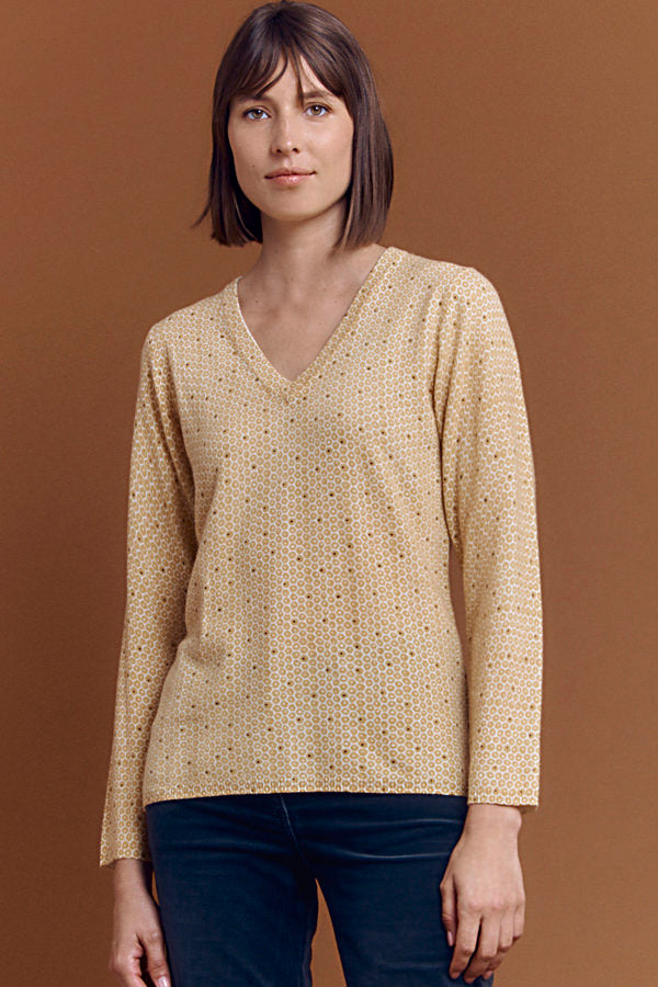 ALVEOLE WOOL AND CASHMERE V-NECK JUMPER