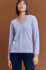 ALVEOLE WOOL AND CASHMERE V-NECK JUMPER