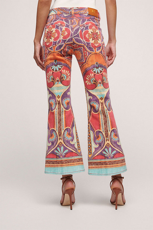 ANDALO JACQUARD PATTERN FLARED JEANS