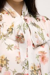 BALENO FLORAL PRINT SILK BLOUSE