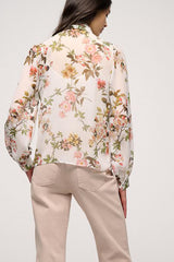 BALENO FLORAL PRINT SILK BLOUSE