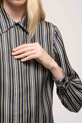 BANDIERINA STRIPED SILK BLOUSE