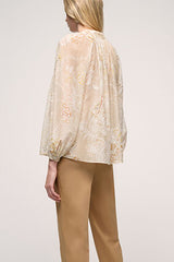 BENEFICIO BEIGE PAISLEY PRINT BLOUSE