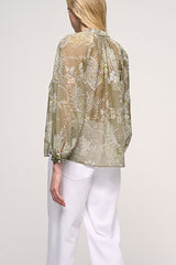 BENEFICIO KAKI PAISLEY PRINT BLOUSE