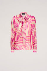 BERTINA SILK OPTICAL PRINT SHIRT