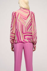 BERTINA SILK OPTICAL PRINT SHIRT