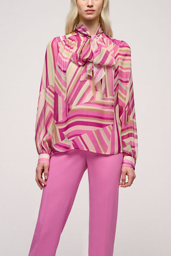 BERTINA SILK OPTICAL PRINT SHIRT