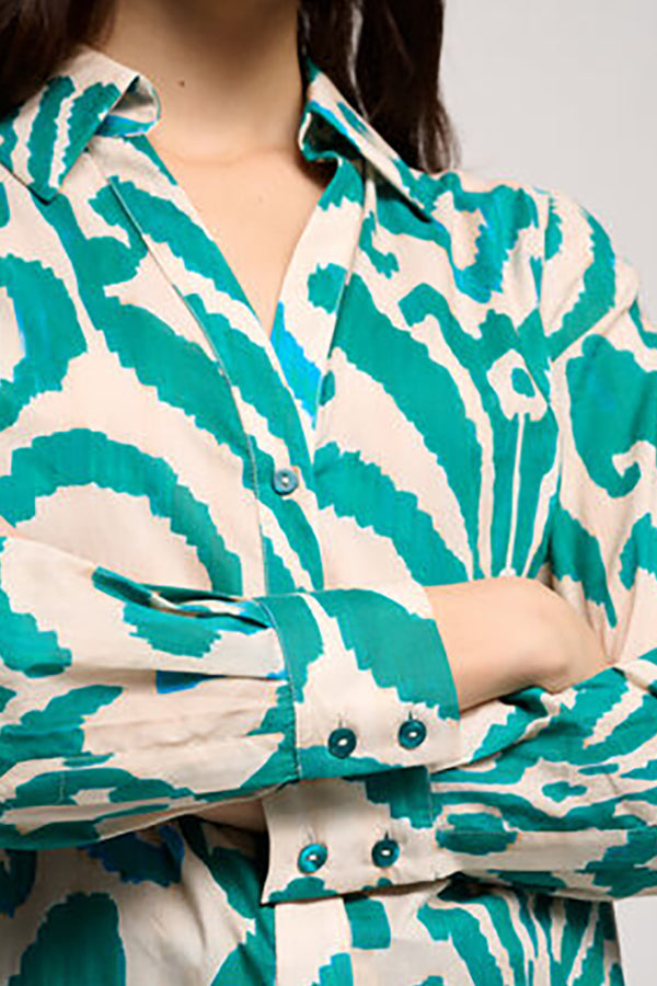 BETTA GREEN PRINTED SHIRT