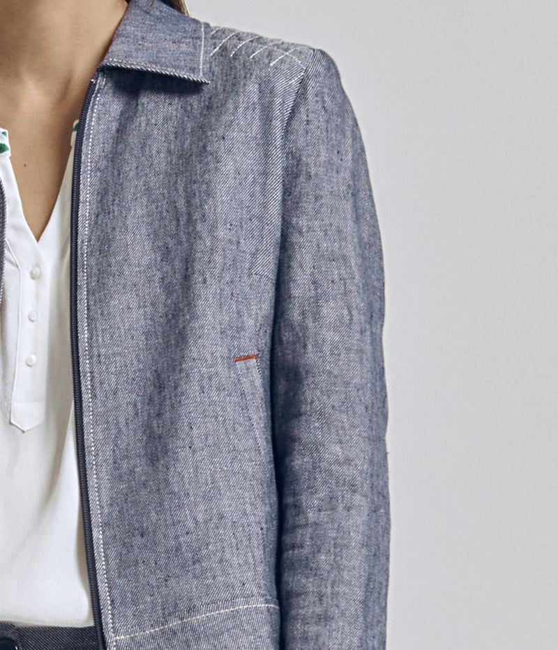 BOLINO ZIPPED CHAMBRAY JACKET