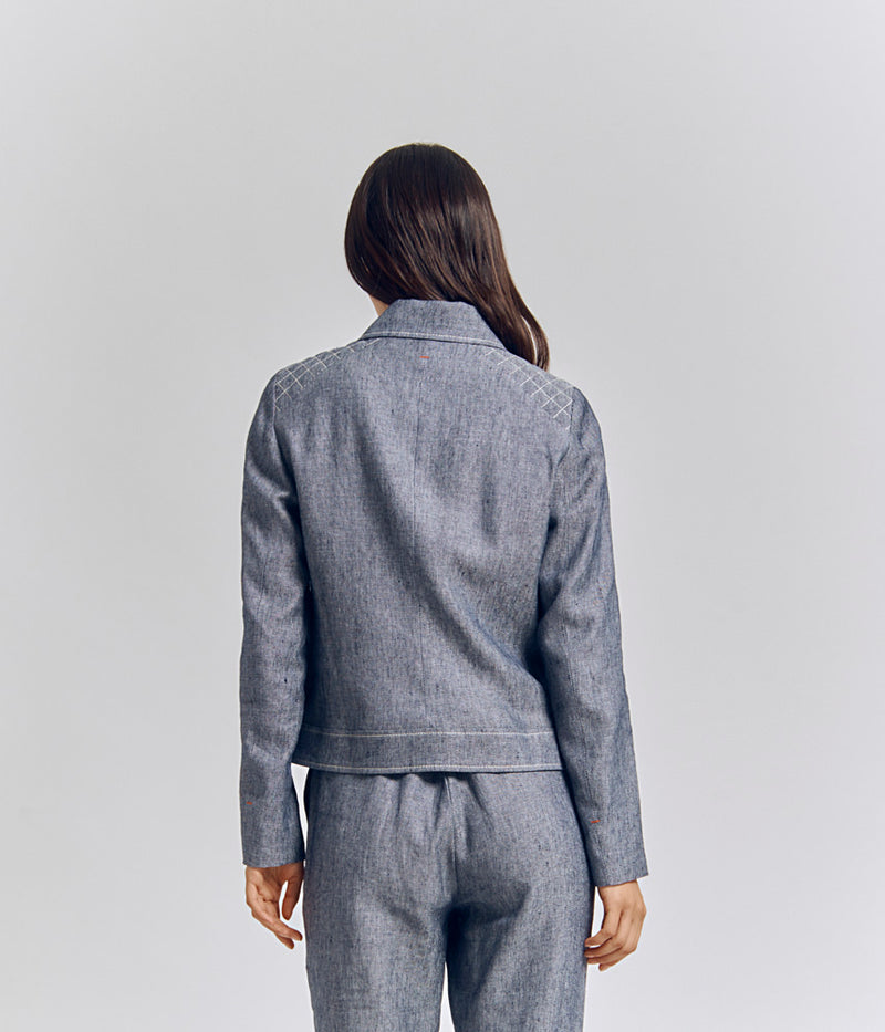 BOLINO ZIPPED CHAMBRAY JACKET