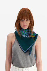 HULULE EMERALD SQUARE WOOL SCARF