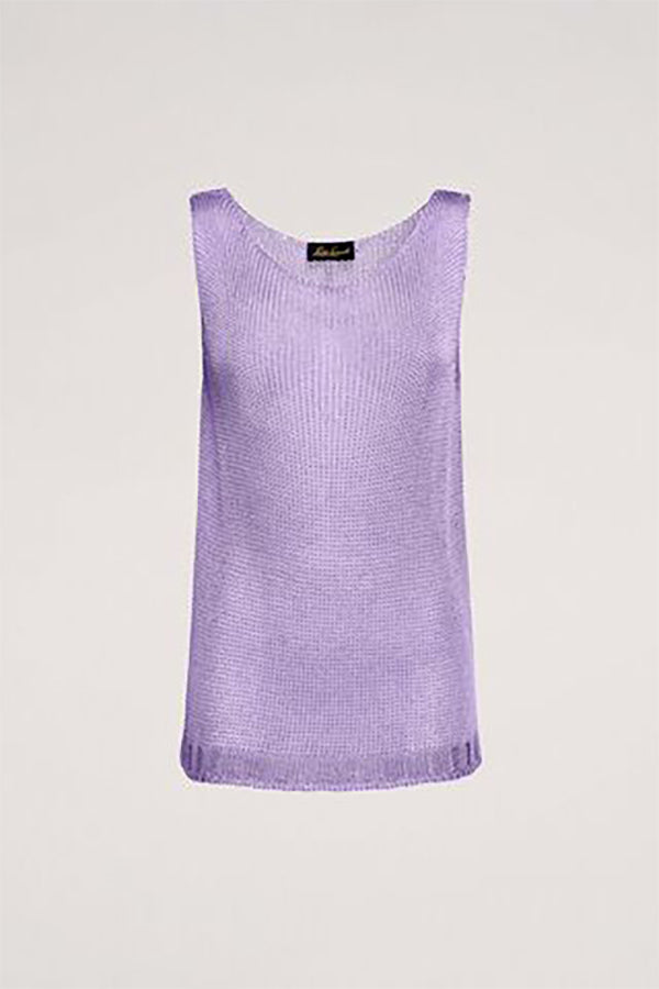 CARETTA PURPLE SLEEVELESS KNIT TOP