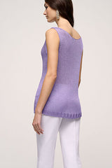 CARETTA PURPLE SLEEVELESS KNIT TOP