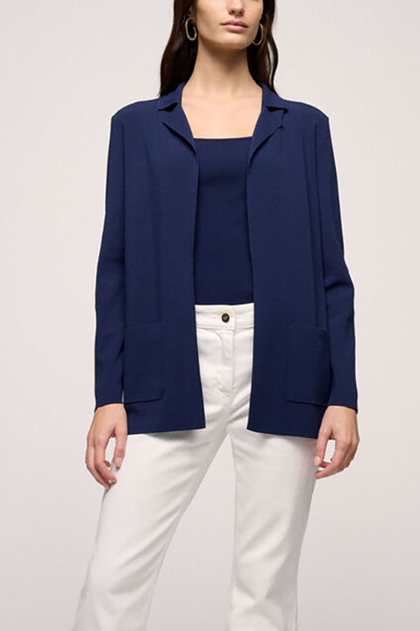 CASCATA A BLUE LAPEL CARDIGAN