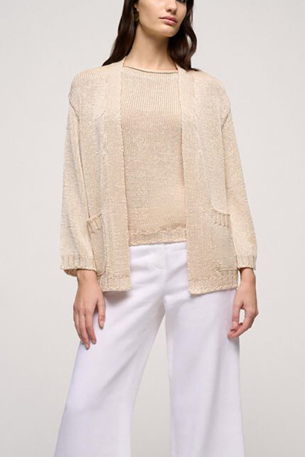 CAVERNA BEIGE KNIT CARDIGAN