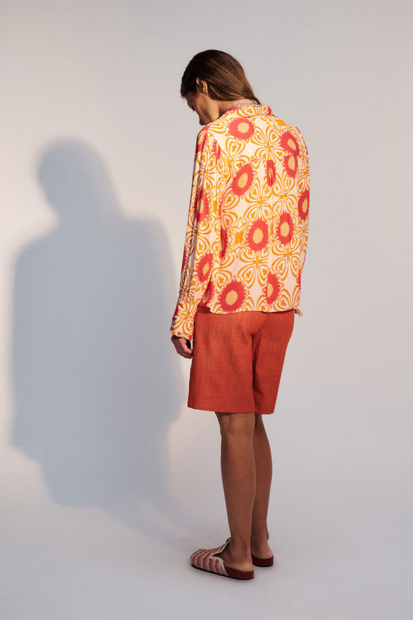 ALEJANDRA ORANGE PSYCHEDELIC PRINT SHIRT