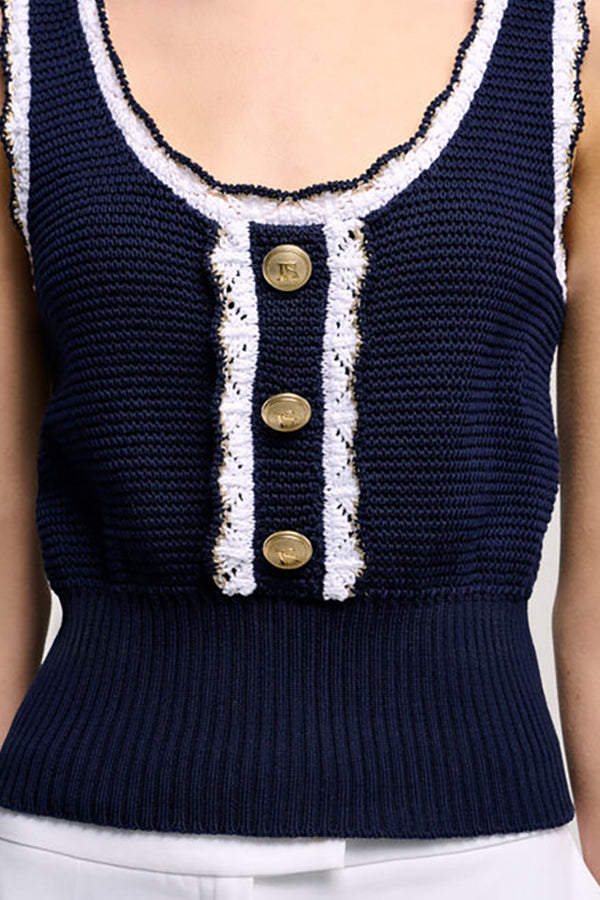 CHININO BLUE BON-TON KNIT TOP