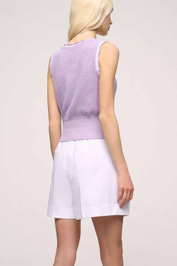 CHININO PURPLE BON-TON KNIT TOP