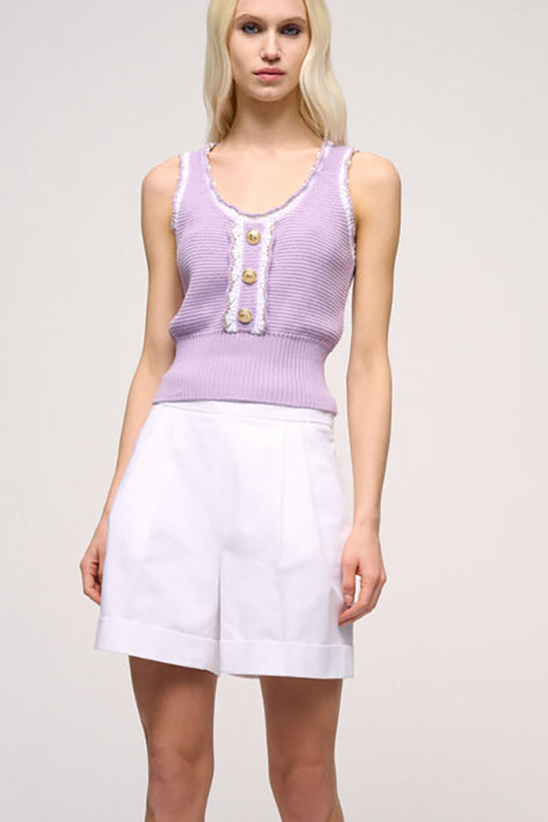 CHININO PURPLE BON-TON KNIT TOP