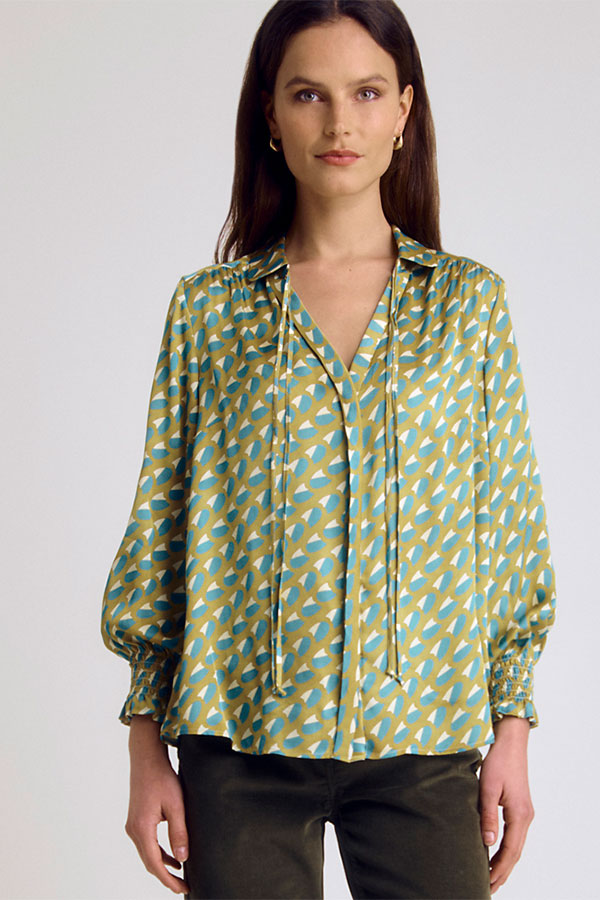 CLUBBING SMOCK CUFF PRINTED SHIRT