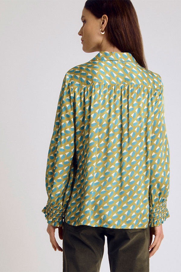 CLUBBING SMOCK CUFF PRINTED SHIRT