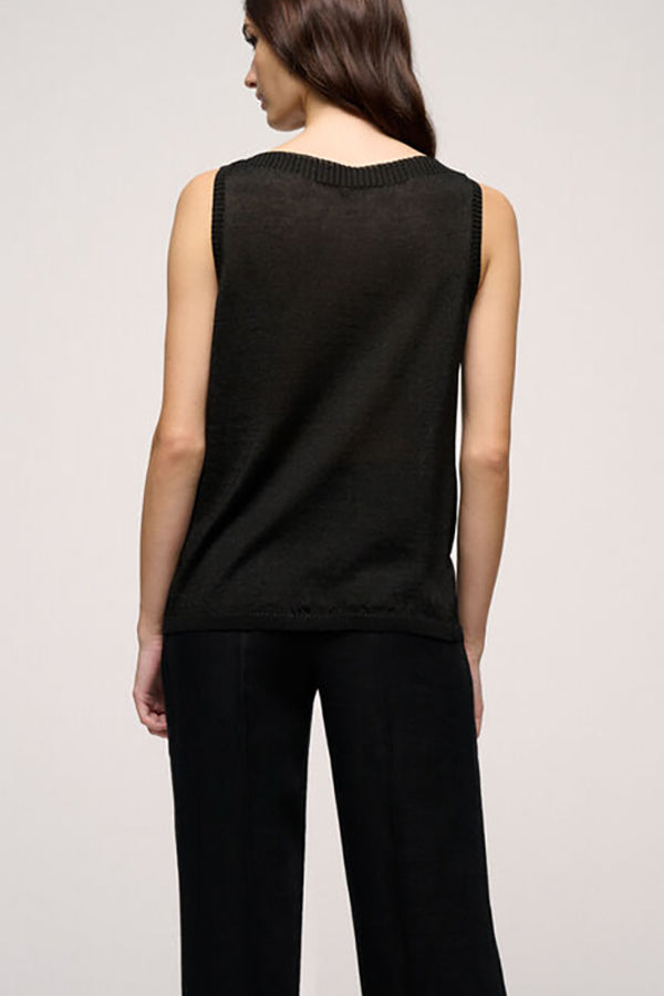 CUBICO BLACK BOATNECK DRAPED TOP