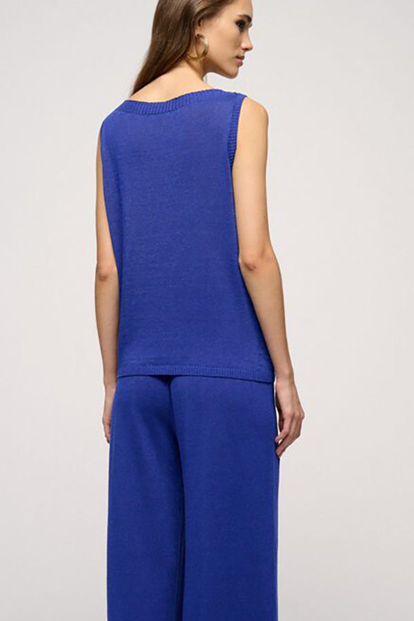 CUBICO BLUETTE BOATNECK DRAPED TOP