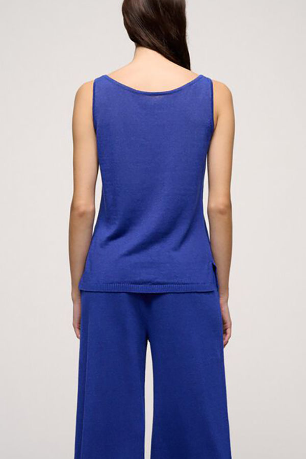 CUNICOLO B BLUETTE LINEN-BLEND TOP