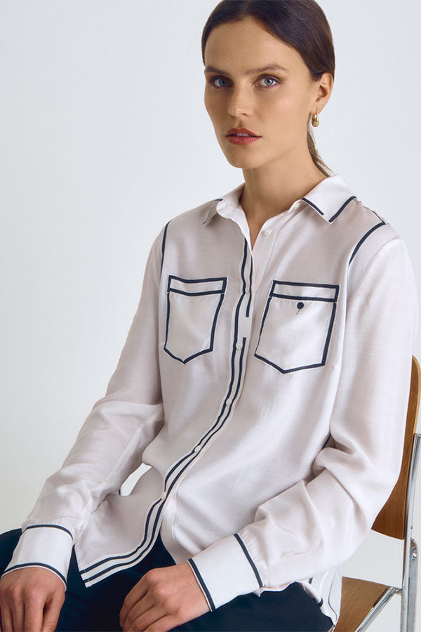 CYLIGNE TWO TONE FLOWING SHIRT