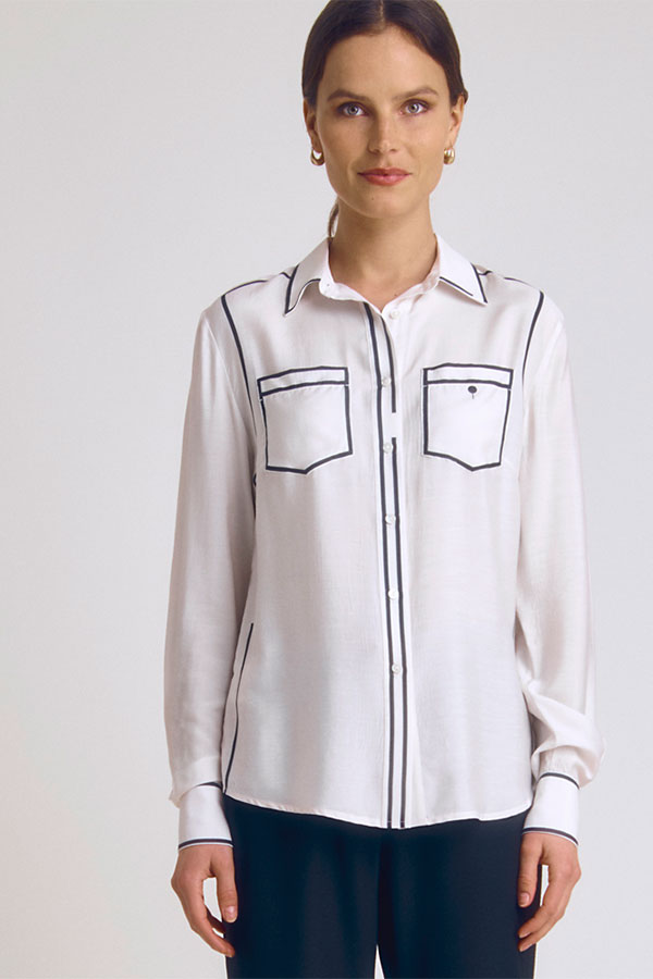 CYLIGNE TWO TONE FLOWING SHIRT