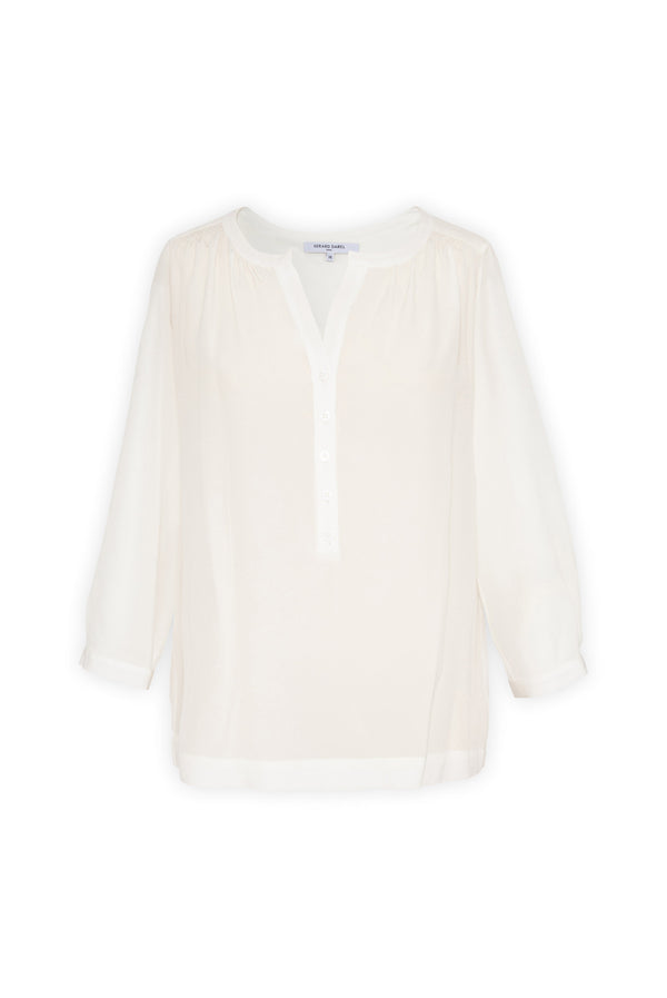 NICOLE SILK BLOUSE WITH SMOCKING