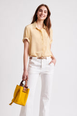 NADEGE SHORT SLEEVE SILK SHIRT