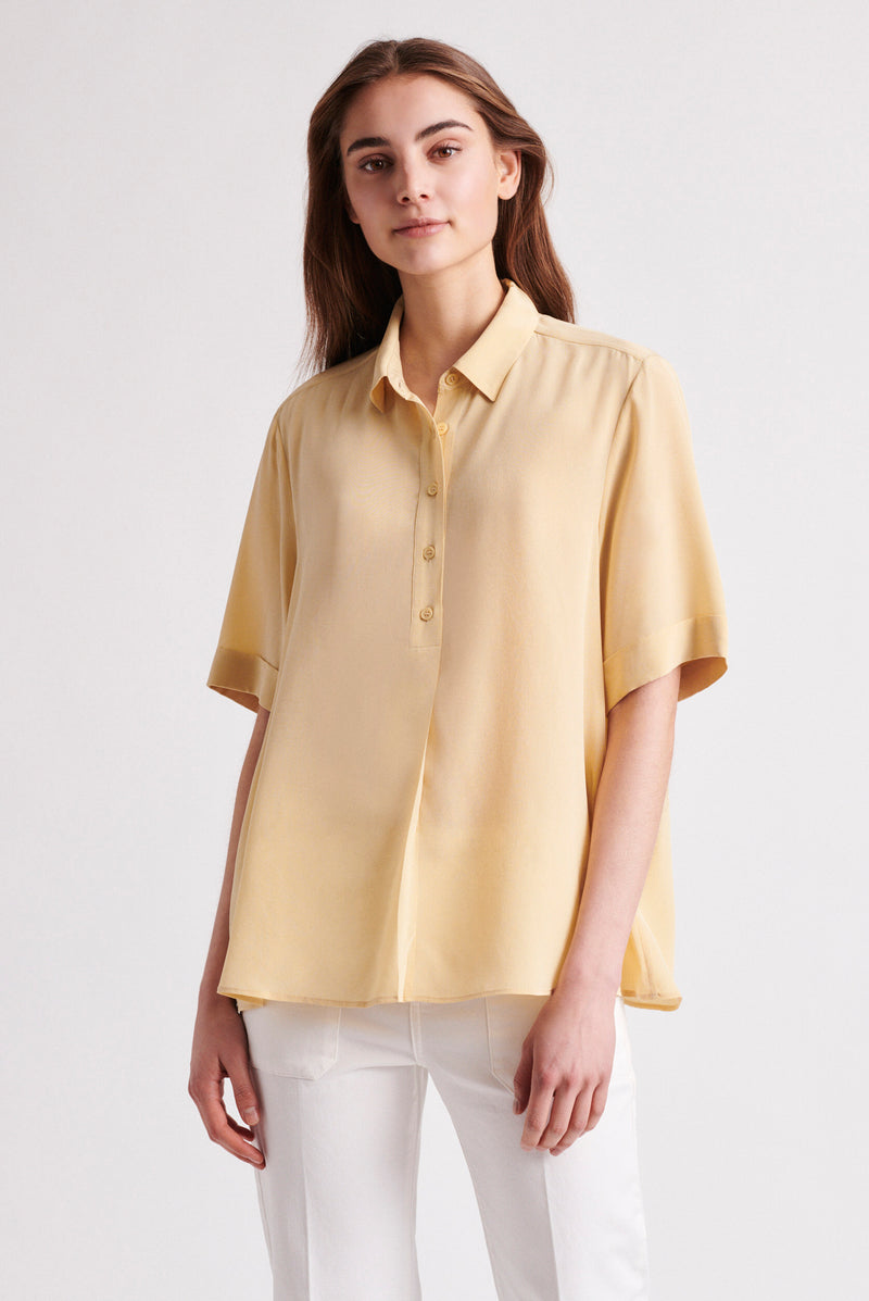 NADEGE SHORT SLEEVE SILK SHIRT