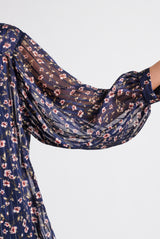 NILLA PRINTED MUSLIN-STYLE BLOUSE WITH LUREX