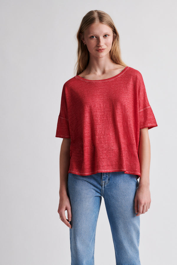 JOANIE OVERSIZED LINEN T-SHIRT