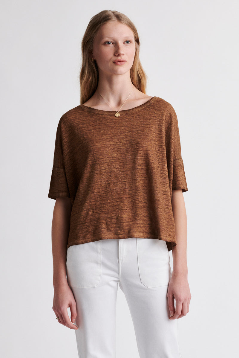 JOANIE OVERSIZED LINEN T-SHIRT