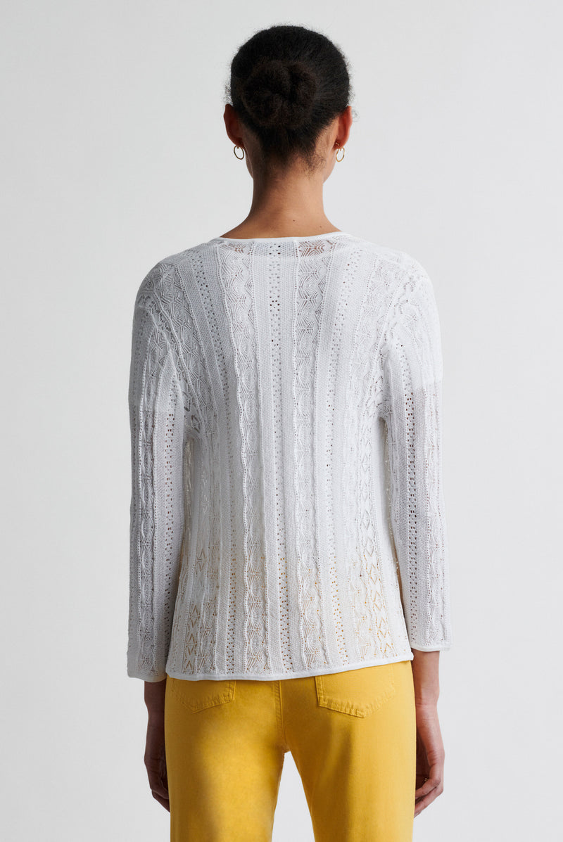 ERNESTA LIGHT OPENWORK KNIT CARDIGAN