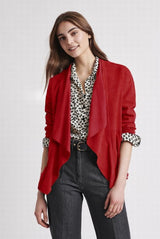 GAETANA GOAT VELVET JACKET WITH UNBUTTONED TIPS