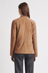 GAETANA GOAT VELVET JACKET WITH UNBUTTONED TIPS