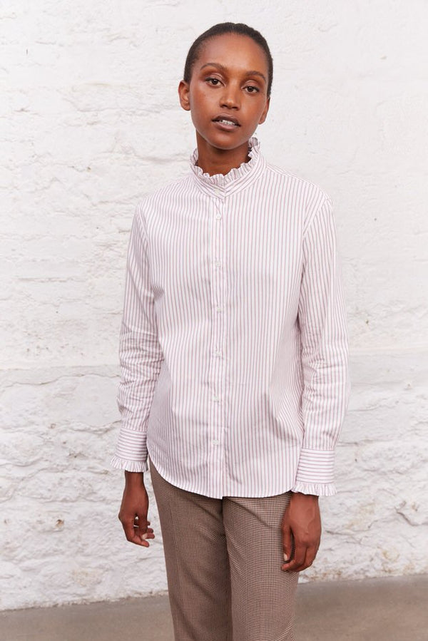 CANELLE STRIPED RUFFLE SHIRT