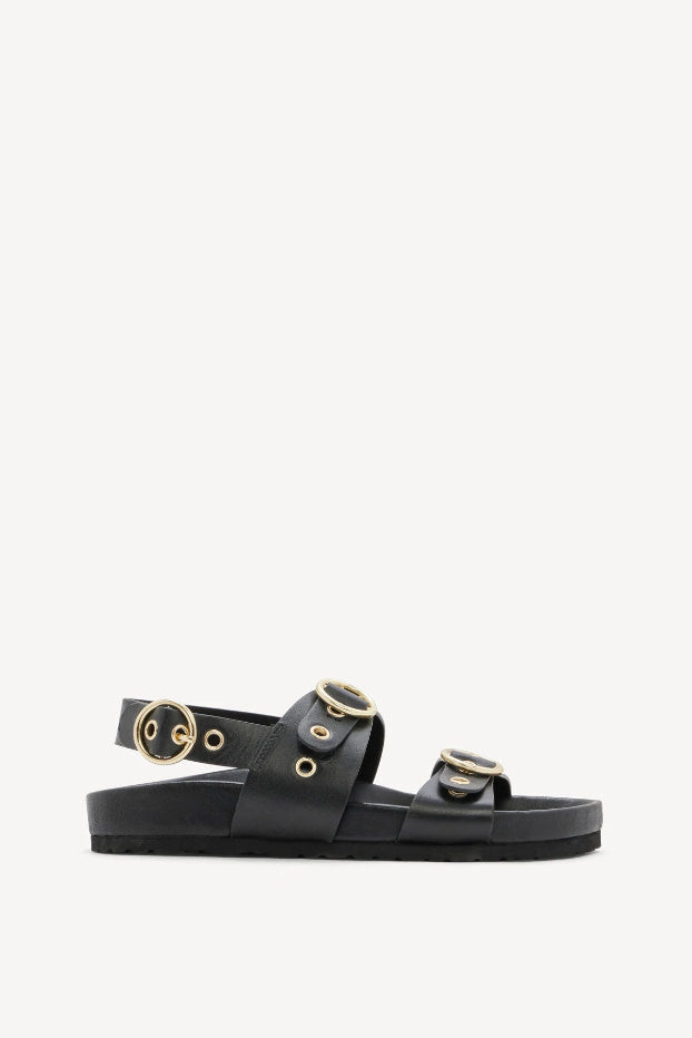 LIANA FLAT SMOOTH LEATHER SANDALS – Espace S