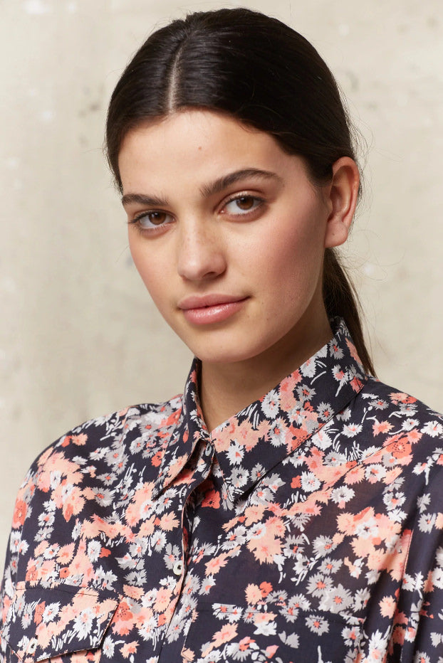 SHORT FLORAL PRINT SHIRT