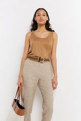 EMERY JOGGER-STYLE STRIPED LINEN TROUSERS